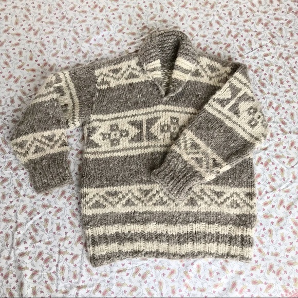 Vintage cowichan wool sweater size S/M - Picture 2 of 10